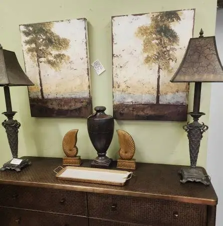 Ballard Design Set of Textured Tree Landscape Prints