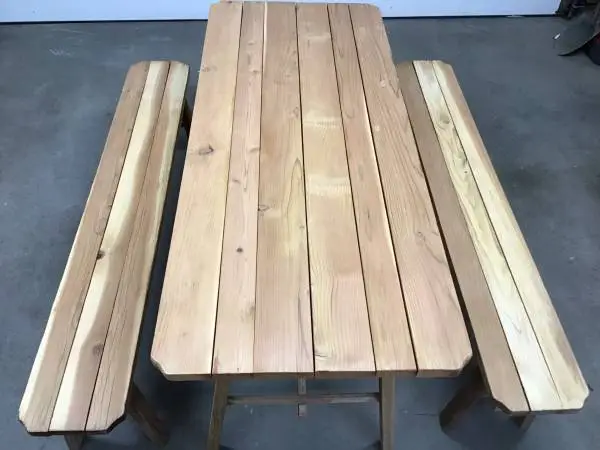 Redwood Picnic Table and Benches