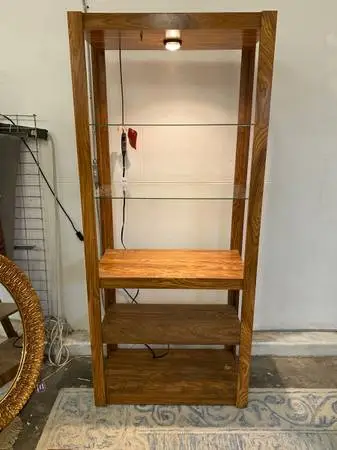 Vintage Light Up Shelf Unit