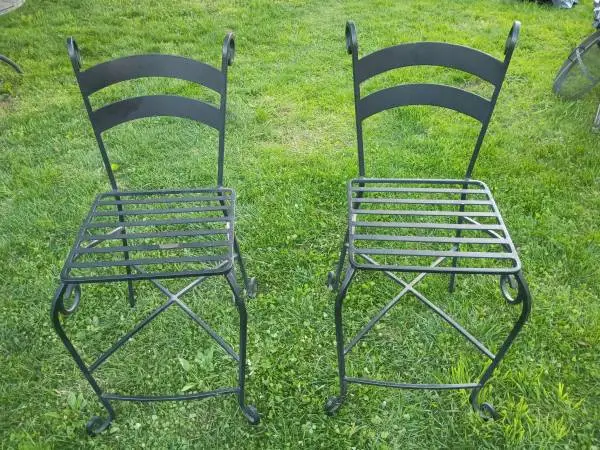 2PC WROUGHT IRON HIGH CHAIR PATIO SET