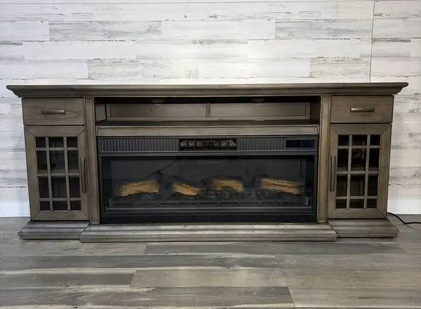 Electric Fireplace Tv Stand Rustic Gray *delivery available*
