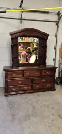 Nice 7 Drawer Wood Dresser with Mirror