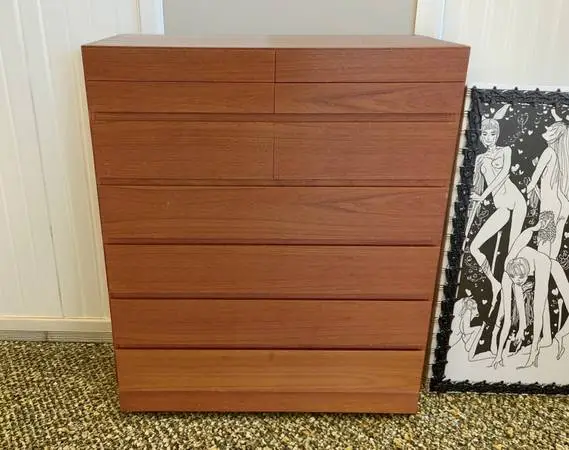 Teak Iversen for Vinde Danish Highboy Dresser Chest of Drawers - MCM