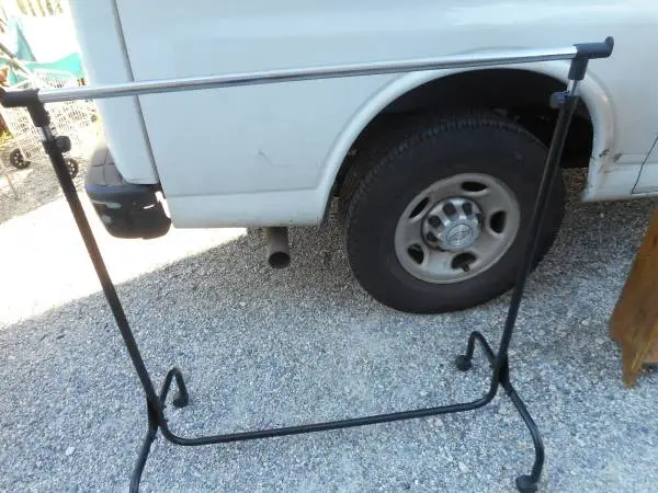 10.00 Adjustable Height Clothing Rack Black and Chrome