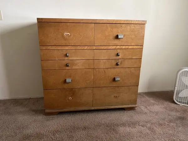 BUREAU - 6 DRAWER VINTAGE WOODEN BUREAU