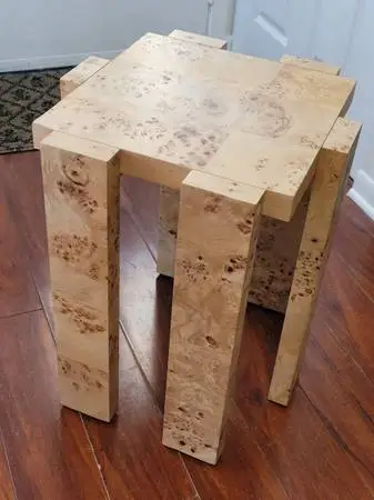Barrel Leon Burl Wood Coffee Table For Sale