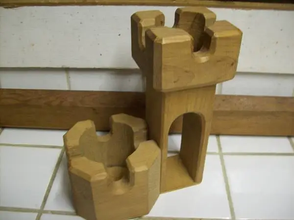 Wooden solid wood toy castle