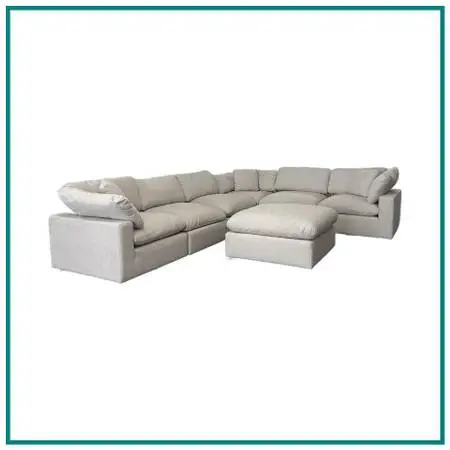 Living Spaces Seven Piece Modular Sectional + Ottoman