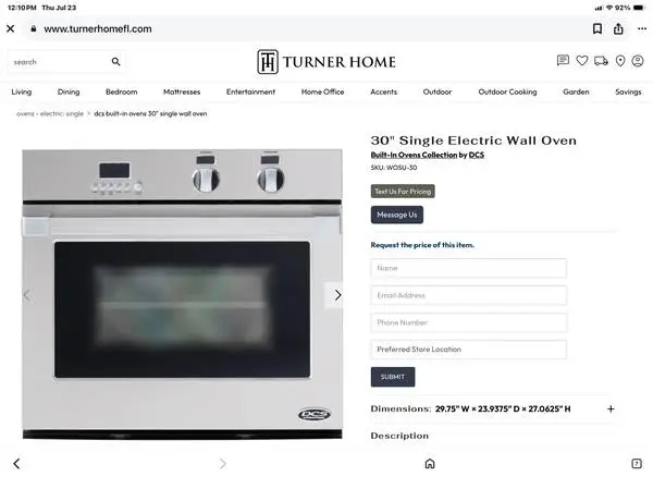 WALL OVEN 30INCH STAINLESS DCS new in box