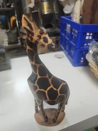 Pier 1 Carved Wooden Giraffe