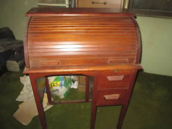 vintage childs roll top desk