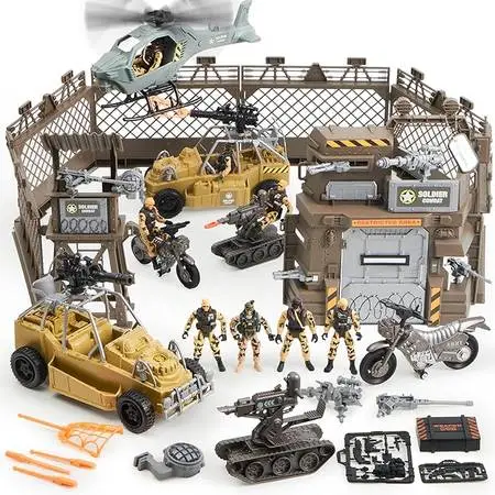 JOYIN Military Base Toys Set Including Army Vehicles, Army Men Action