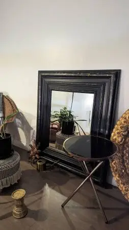 Oversized Black & Gold Decorative Wall Mirror 44.5 x 51 – Like New