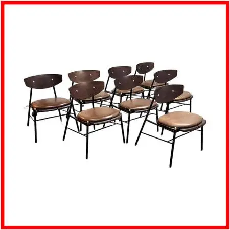 District Eight Kink Leather Dining Chairs, Set Of Eight