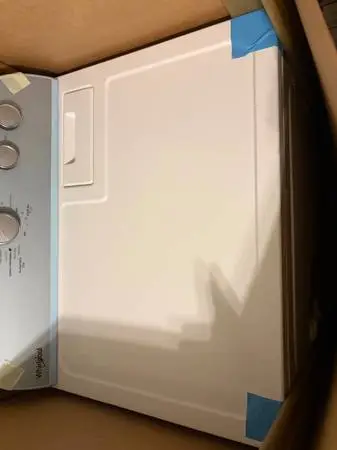 New still in the box whirlpool gas dryer