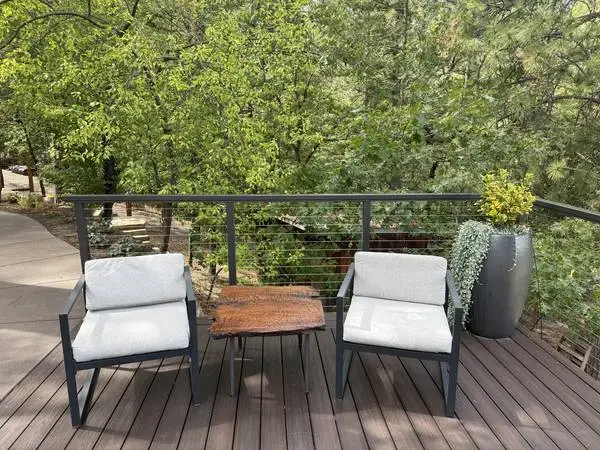 Live-edge solid redwood table