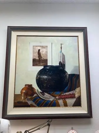 Signed Print by Jerry Vendetti Native American Indian Theme
