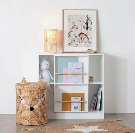 NEW Sohl White Bookcase With Sliding Door