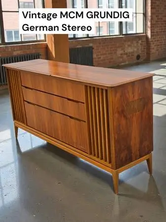 RARE Mid Century Grundig Stereo-Konzertschrank MS 70 a  Nussbaum conso