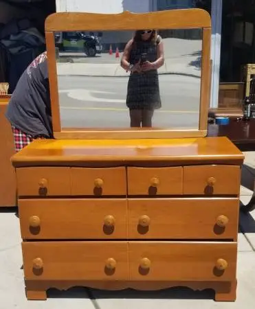 Solid Maple Dresser with Mirror