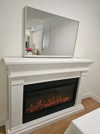 White fireplace