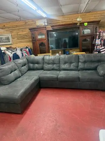 Dark Gray 2-Piece Sectional Sofa with Left-Facing Chaise