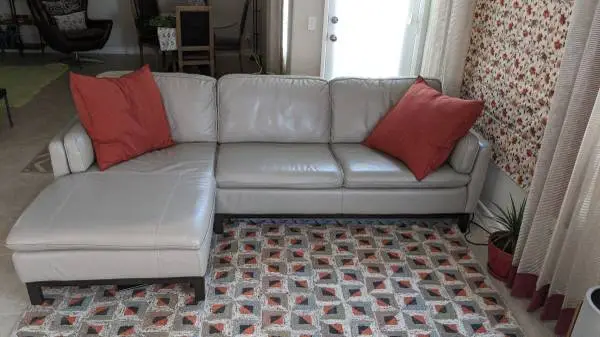 Leather Sofa with free Ottoman ( top grain)