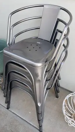 4 Metal Dining Chairs