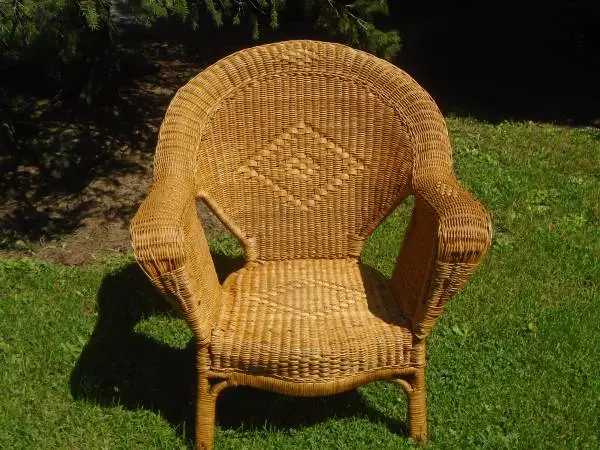 Vintage Woven Wicker Armchair