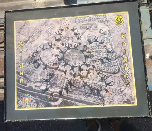 US Army Golden Knights Parachute Team Signed Framed Picture 21x25