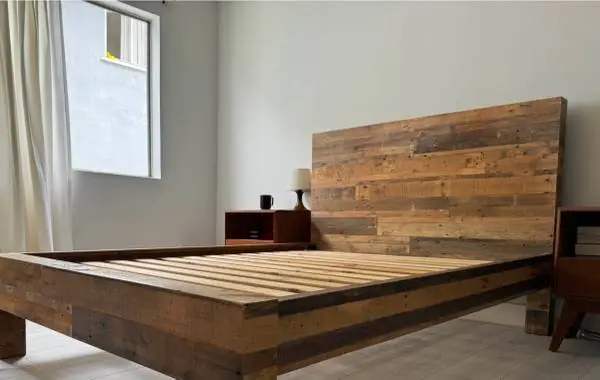 Orig$3600! WEST ELM RECLAIMED WOOD KING PLATFORM BED FRAME