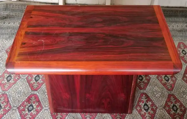 Vejle Stole Brand Large Danish MCM Rosewood Pedestal Base End Table