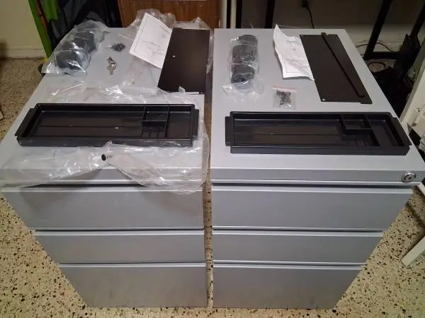 FILE CABINETS  BELOW DESK - FIRE RESISTANT -  TAKE BOTH FOR
