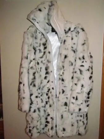Womens faux ermine coat (made of genuine rabbit fur), size L