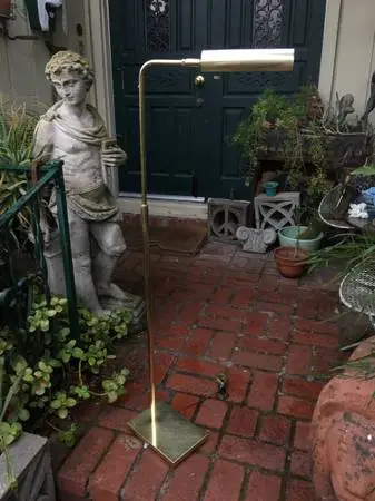 Solid brass Koch Lowy Mid Century Modern Tube adj Floor Lamp/works per