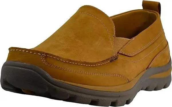 Skechers Mens Superior Gains Slip-On Moc Toe Leather Walking Loafers