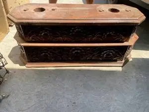 Two Iron Wood Tables