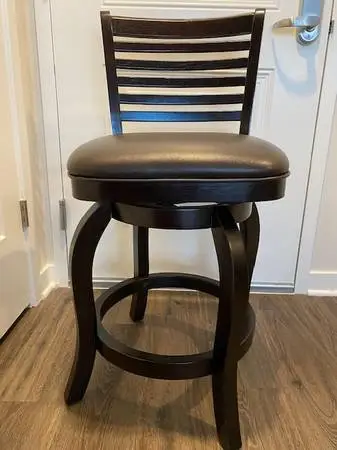 Black wood ladderback counter chair