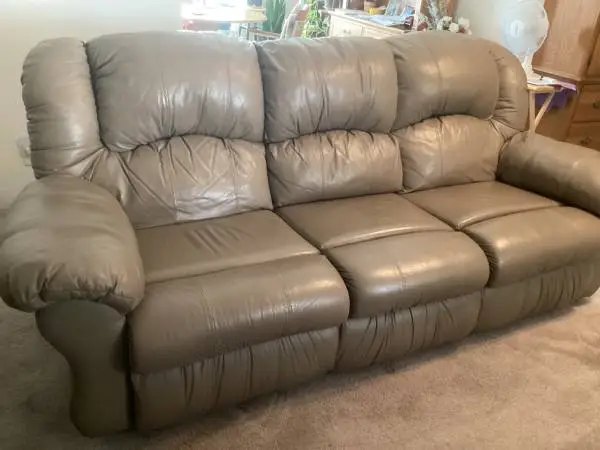Leather Reclining Sofa, Reduced price!