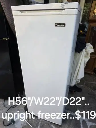 Midsized upright freezer