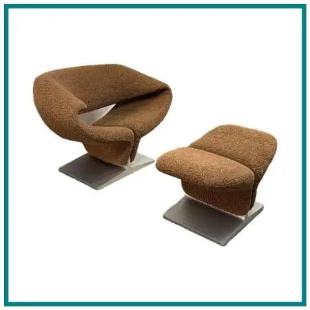 Pierre Paulin For Artifort Ribbon Chair + Ottoman, Set