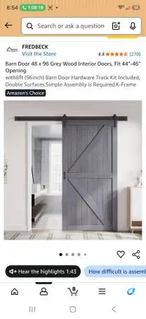 Sliding barn door grey and white bifold mirror door