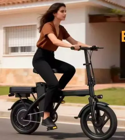 Adult 14” Wheels Womans Mans Folding Electric Bike Foldable Bicycle