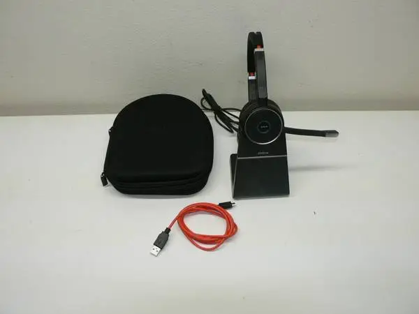 JABRA Evolve 75 Headset HSC040W, Charger Stand, Case