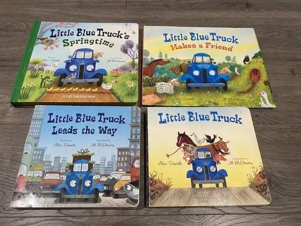 LITTLE BLUE TRUCK 4 BOOKS ~ LEADS THE WAY ~ SPRINGTIME