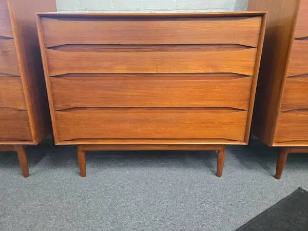 4 Drawer Teak Highboy Chest by Aasbjerg & Ortoft