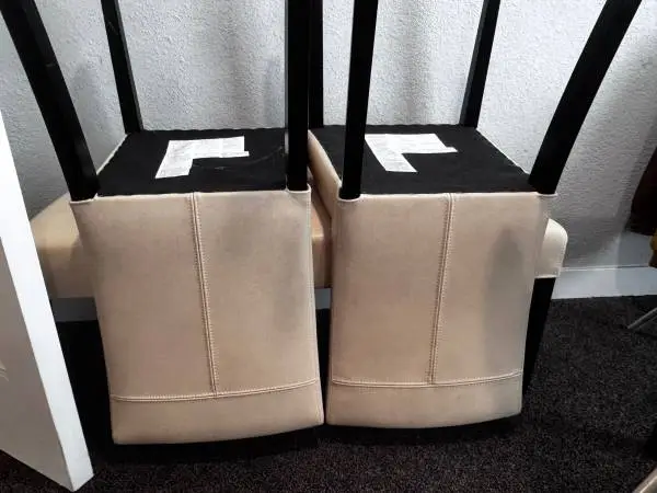 Herman Miller Everywhere Table, Crate and barrel Ivory dining chairs