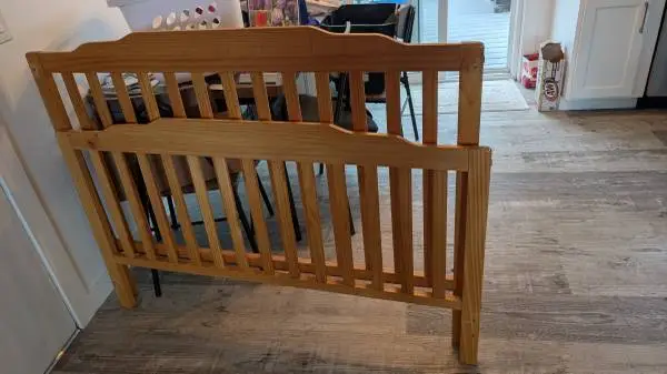 Wooden double bed frame