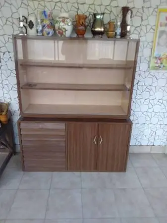 Mid Century Modern China Cabinet - Formica laminate.