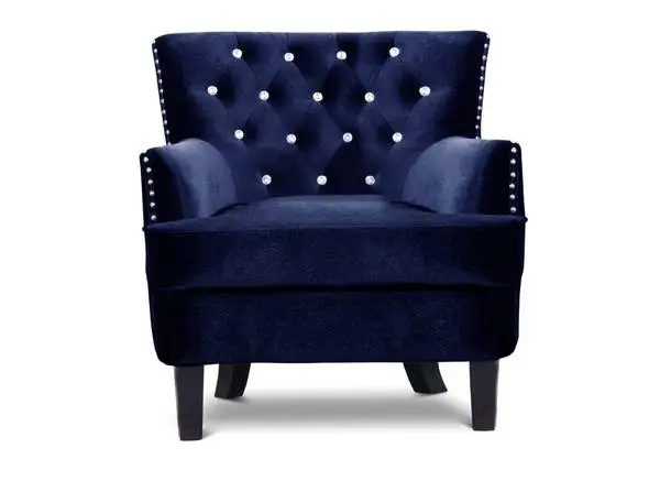 Blue velvet accent chair with crystals 199!!!